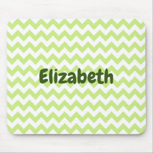 Tapis De Souris Mignons chevron vert et blanc