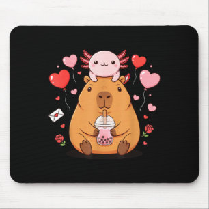 Tapis De Souris Mignons Kawaii Axolotl Capybara Bubble Tea Garçons