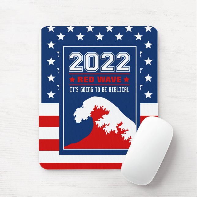 Tapis De Souris Milieu biblique 2022 Vague Rouge (Avec souris)