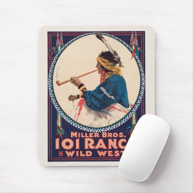 Tapis De Souris Miller Bros 101 Ranch, Poster du Wild West Circus (Avec souris)