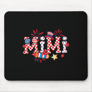 Tapis De Souris Mimi Sungles Drapeau Usa Feux D'artifice Patriotiq