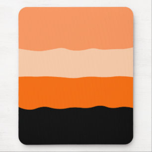 Tapis De Souris Mini-bandes orange et noir ondulé