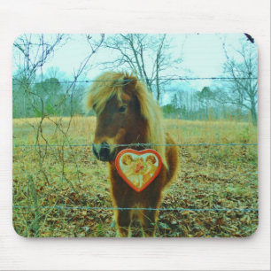 Tapis De Souris Miniature cheval Brown Valentine Heart