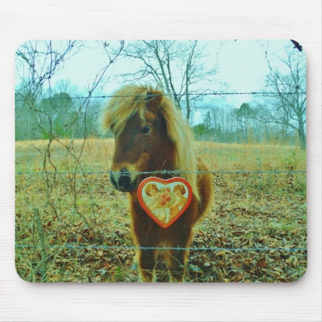 Tapis De Souris Miniature cheval Brown Valentine Heart (Devant)