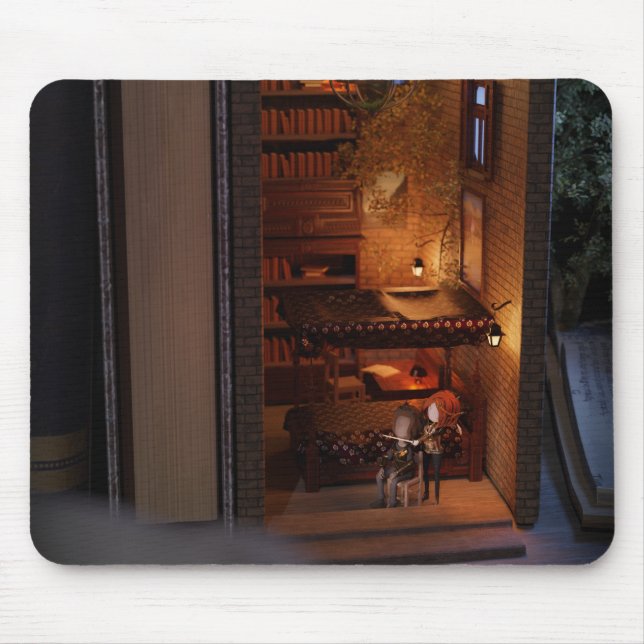 Tapis De Souris Miniature livre nook diorama - ennemis aux amants (Devant)