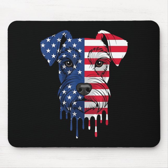 Tapis De Souris Miniature Schnauzer américain du 4 juillet AAAmeri (Devant)