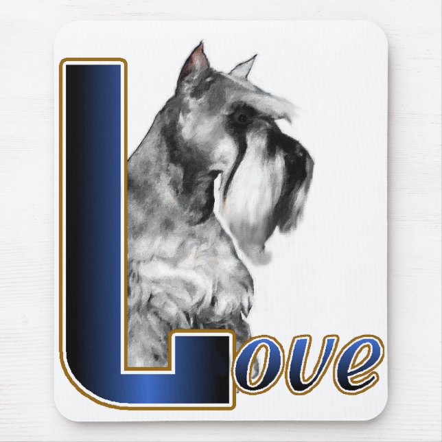 Tapis De Souris Miniature Schnauzer LOVE (Devant)