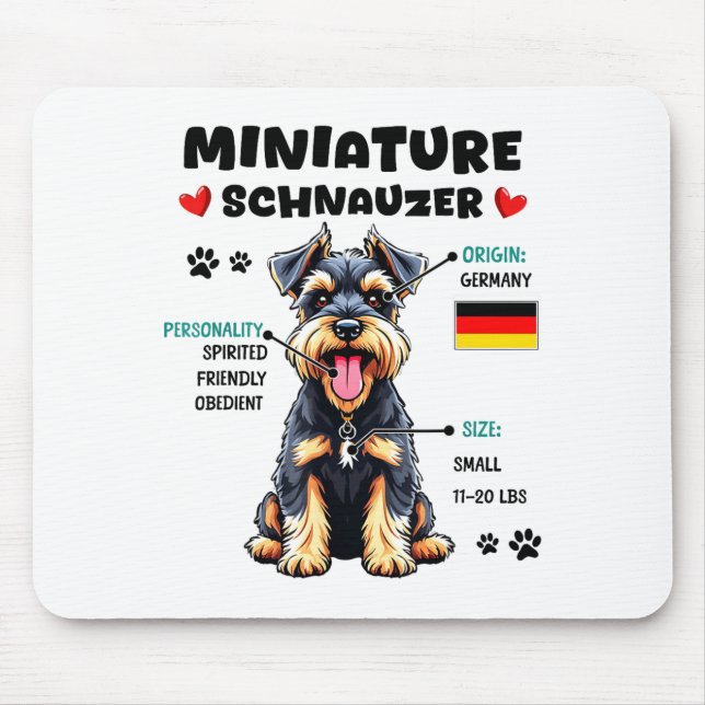 Tapis De Souris Miniature Schnauzer Owner Funny Mini Schnauzer Lov (Devant)