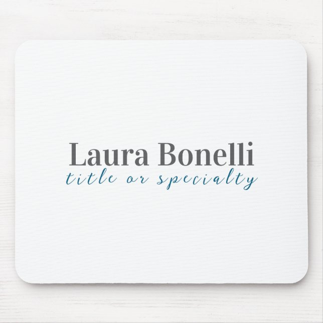 Tapis De Souris Minimalist Professional Modern Plain Name Title (Devant)