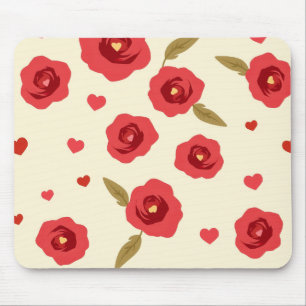 Tapis De Souris Minimalist Red Roses Mouse Pad