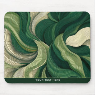 Tapis De Souris Minimaliste Abstrait Nature Botanique Vert Terreux