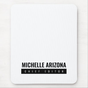 Tapis De Souris Minimaliste noir & blanc professionnel moderne