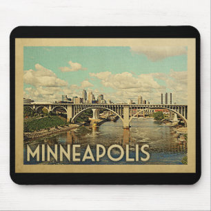 Tapis De Souris Minneapolis Minnesota Vintage voyage
