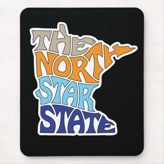Tapis De Souris Minnesota Nickname Word Art (Devant)