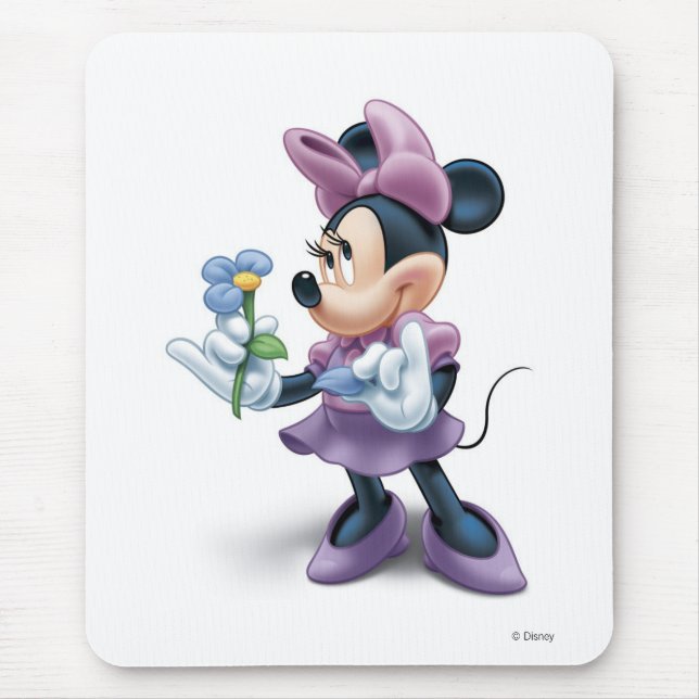 Tapis De Souris Minnie avec fleur (Devant)