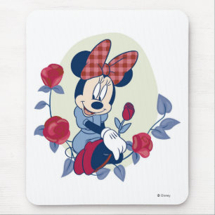 Tapis De Souris Minnie cueille une rose