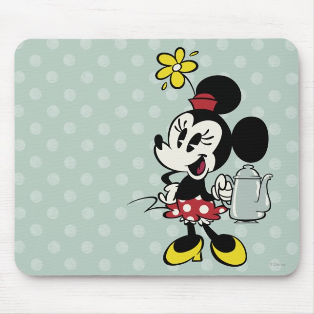 Tapis De Souris Minnie française | Minnie avec théière (Devant)