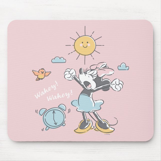 Tapis De Souris Minnie Mouse | Réveil du matin (Devant)