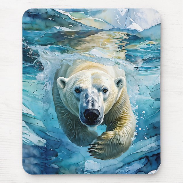 Tapis De Souris Mirage arctique : Le Monarque de la natation (Devant)