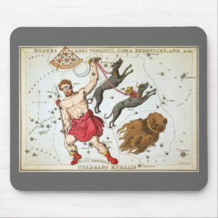 Tapis De Souris Miroir d'Urania, Carte céleste d'astronomie vintag