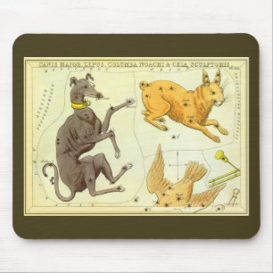 Tapis De Souris Miroir d'Urania, Carte céleste d'astronomie vintag