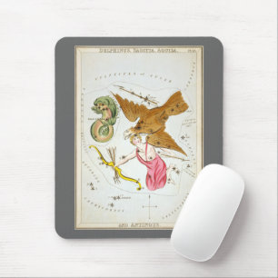 Tapis De Souris Miroir d'Urania, Carte céleste d'astronomie vintag
