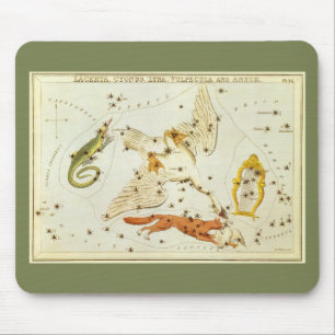 Tapis De Souris Miroir d'Urania, Carte céleste d'astronomie vintag
