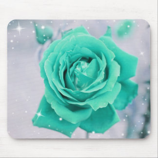 Tapis De Souris Miroiter la fleur rose de Teal