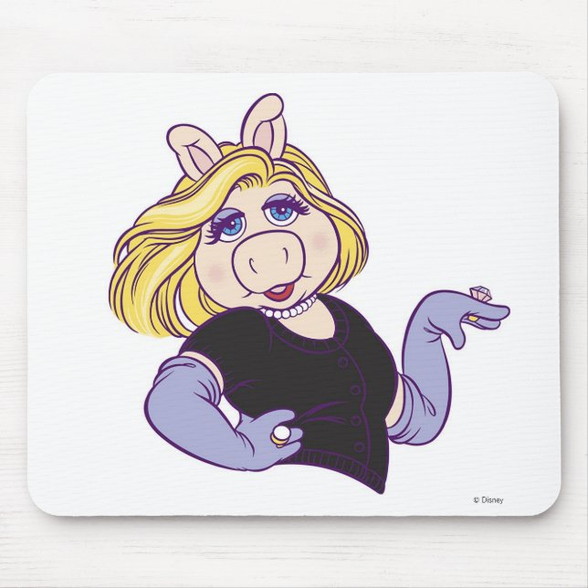 Tapis De Souris Miss Piggy debout dans Disney styl (Devant)