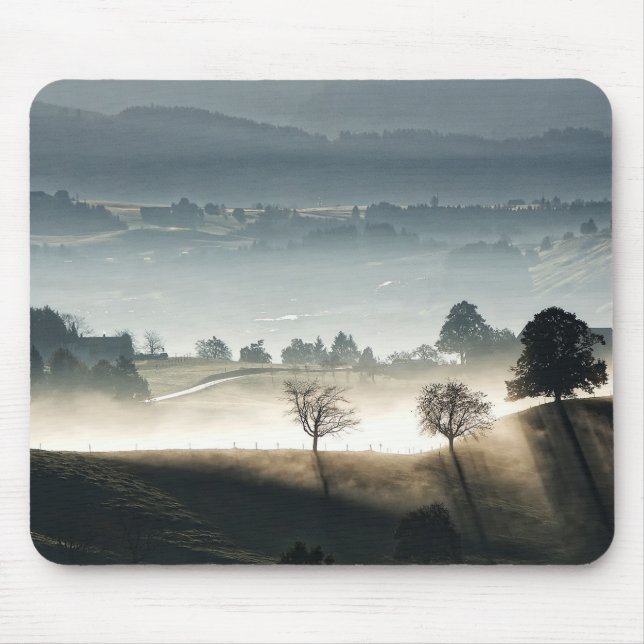 Tapis De Souris Misty Suisse Paysage rural (Devant)
