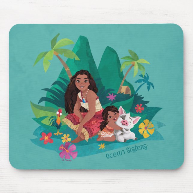 Tapis De Souris Moana et Simea Ocean Sisters (Devant)