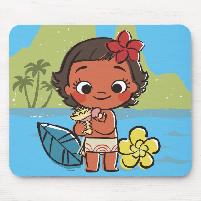 Tapis De Souris Moana | Île fille (Devant)