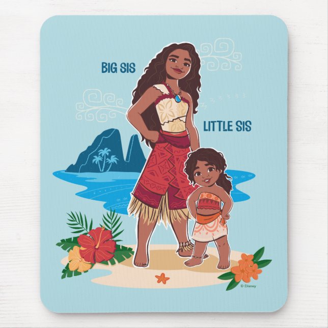 Tapis De Souris Moana & Simea : Big Sis Little Sis (Devant)