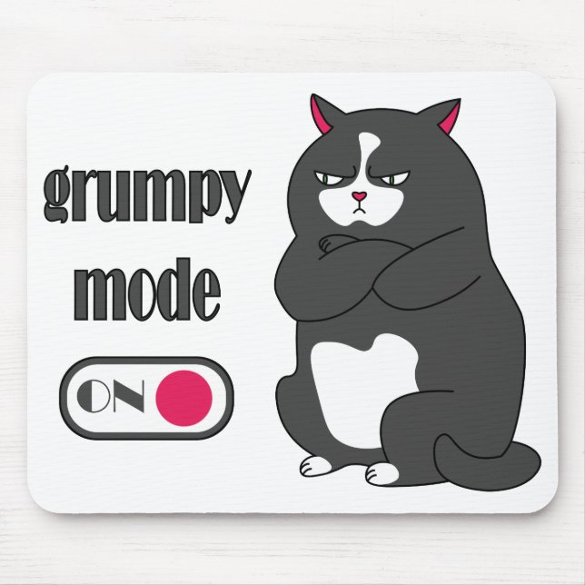 Tapis De Souris Mode grumeux sur drôle de gros chat (Devant)