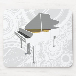 Tapis De Souris modèle 3D : Piano à queue blanc : Mousepad