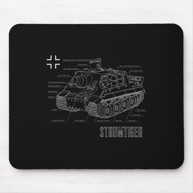 Tapis De Souris Modèle allemand de char Sturmtiger de la deuxième  (Devant)