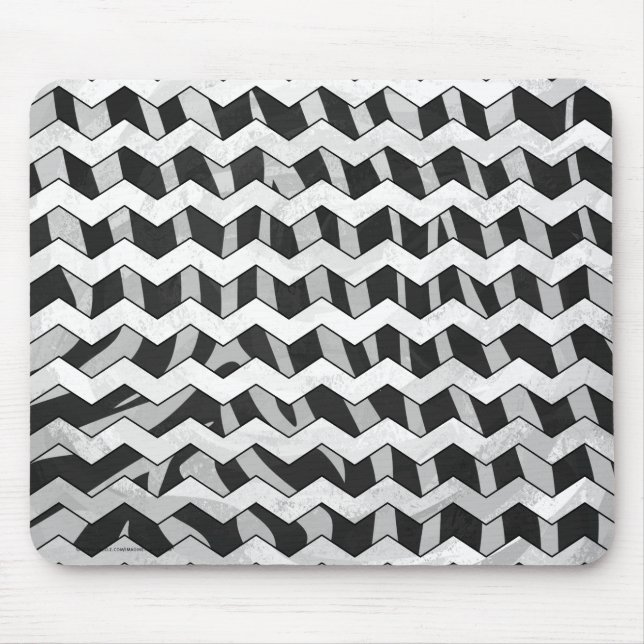 Tapis De Souris Modèle Chevron noir et gris Zebra (Devant)