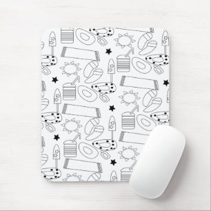 Tapis De Souris Modèle de contours sur le thème de la plage d'été