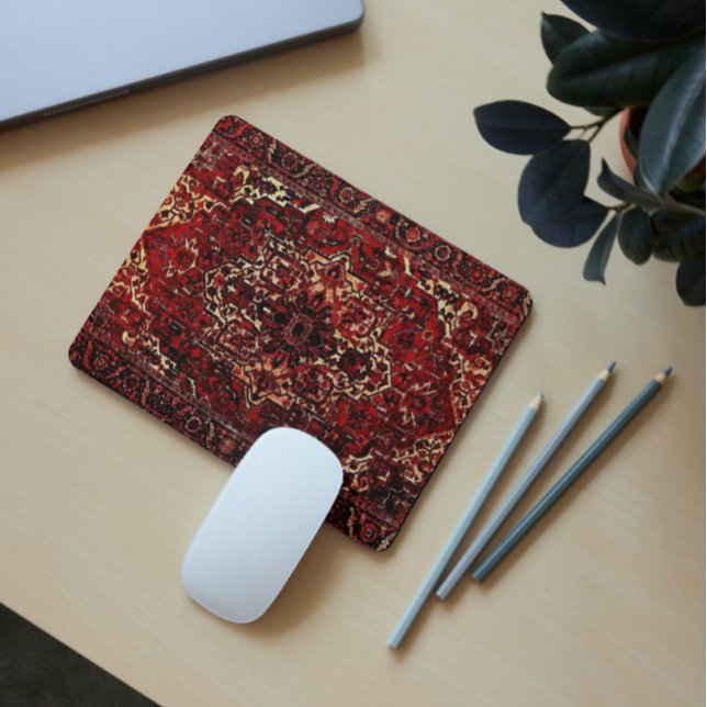 Tapis De Souris Modèle de tapis oriental en rouge foncé (Créateur téléchargé)