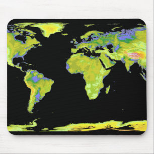 Tapis De Souris Modèle d'élévation numérique des continents sur Ea