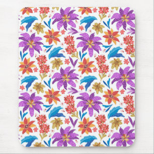 Tapis De Souris Modèle floral exotique coloré tiré à la main-70703