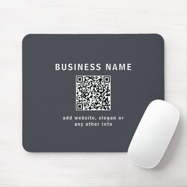 Tapis De Souris Modèle simple pour votre code QR | Gris charbon (Avec souris)
