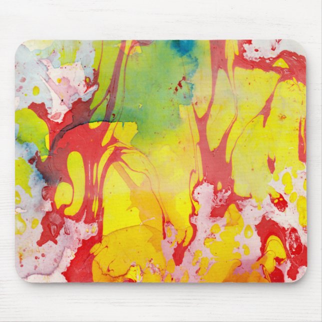 Tapis De Souris Modèle tendance moderne Abstrait rouge jaune bleu (Devant)