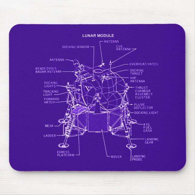 Tapis De Souris Modèles de module lunaire d'Apollo (Devant)