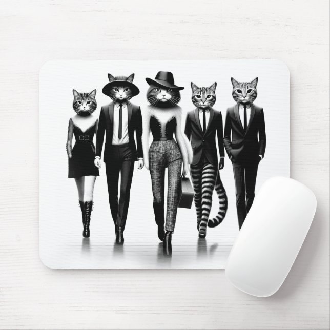 Tapis De Souris Modèles de piste d'Hep Cat marchant sur le trottoi (Avec souris)