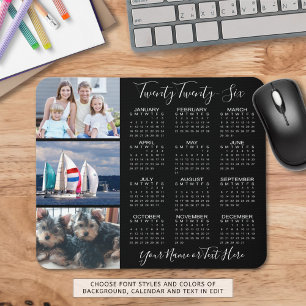 Tapis De Souris Modern 2023 Calendar 3 Photo Script Personalized