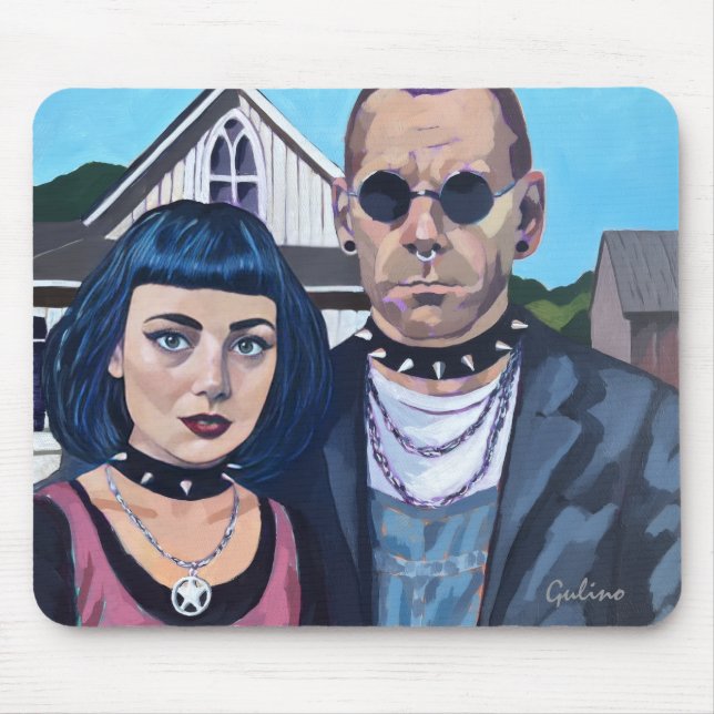 Tapis De Souris Modern American Gothic  Art- Grant Woods Inspired (Devant)