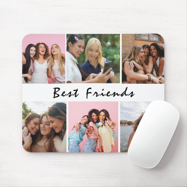 Tapis De Souris Modern Friend Collage Photos Simple (Avec souris)
