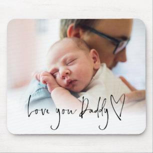 Tapis De Souris Modern Love You Papa Script Name Photo Overlay