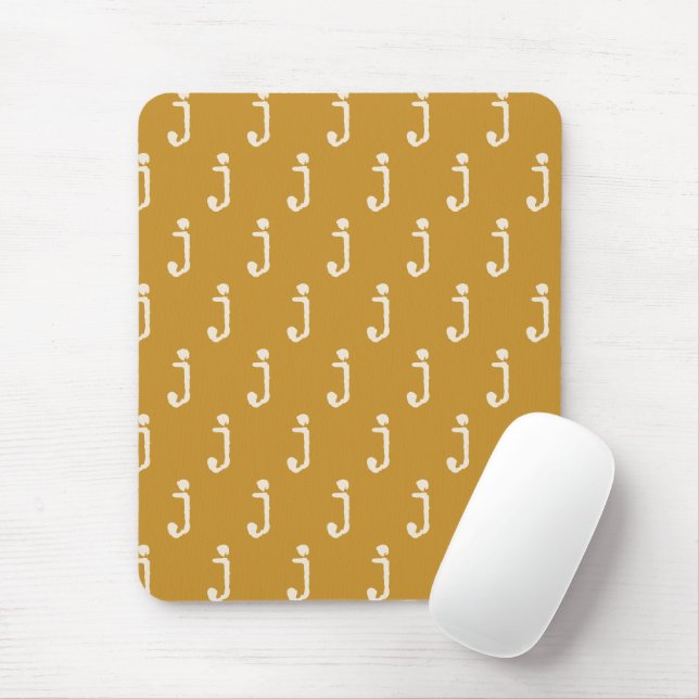 Tapis De Souris Modern Monogram Letter Typewriter Font Yellow (Avec souris)